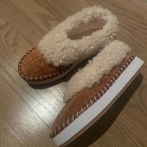 Tory Burch Genuine Shearling Lined Slippers